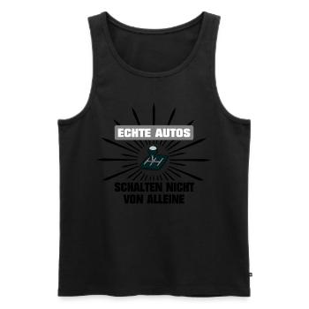 Echte Autos schalten nicht von alleine - Männer Premium Bio Tank Top - Schwarz - Vorne - Michal (187cm)