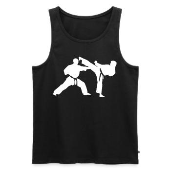 Karate - Männer Premium Bio Tank Top - Schwarz - Vorne - Michal (187cm)
