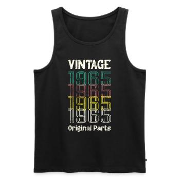Vintage 1965 Original Parts. 65 Birthday Retro - Men's Premium Organic Tank Top - black - Front - Michal (187cm)