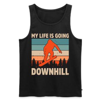 Snowboarding gift idea for snowboarders Snowboar - Men's Premium Organic Tank Top - black - Front - Michal (187cm)