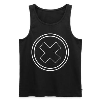 Cross Emoji Sketch Drawing White - Men's Premium Organic Tank Top - black - Front - Michal (187cm)