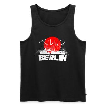 Berlin Germany City Skyline Japan Sun - Men's Premium Organic Tank Top - black - Front - AI Model Male 178 light (178cm)
