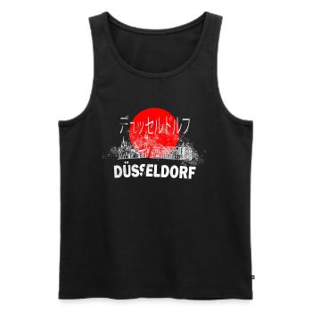 Dusseldorf Germany City Skyline Japan Sun - Men's Premium Organic Tank Top - black - Front - Michal (187cm)