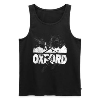 Oxford Angleterre Royaume-Uni City Skyline Police Grunge - Débardeur bio Premium Homme - noir - Devant - Michal (187cm)