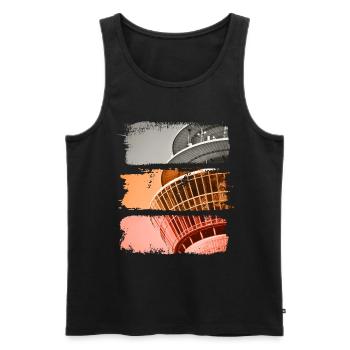 Dusseldorf Vintage Retro Allemagne City Skyline - Débardeur bio Premium Homme - noir - Devant - Michal (187cm)