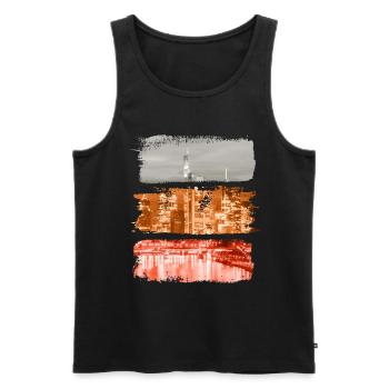 Francfort Vintage Retro Allemagne City Skyline - Débardeur bio Premium Homme - noir - Devant - Michal (187cm)