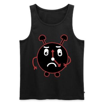 Alarm clock Monday morning oversleep late risers - Men's Premium Organic Tank Top - black - Front - AI Model Male 178 light (178cm)