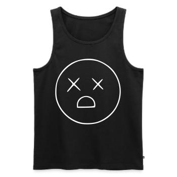 Emoji sketch dead white - Men's Premium Organic Tank Top - black - Front - AI Model Male 178 light (178cm)
