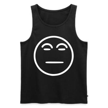 Emoji Skizze neutral weiß - Männer Premium Bio Tank Top - Schwarz - Vorne - Michal (187cm)