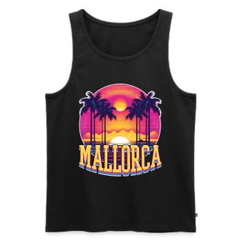 Majorque Espagne Île d’été Palmiers Beach Party - Débardeur bio Premium Homme - noir - Devant - Michal (187cm)