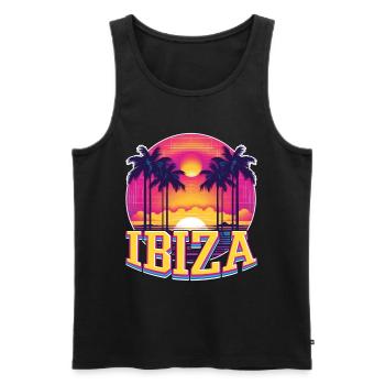 Ibiza Spanien Insel Sommer Palmen Strand Party - Männer Premium Bio Tank Top - Schwarz - Vorne - Michal (187cm)