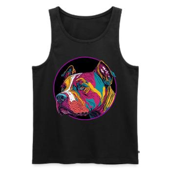 pitpull - Men's Premium Organic Tank Top - black - Front - AI Model Male 178 light (178cm)