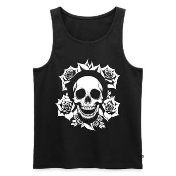 Horror Skull Skull Art Skull Gothic Heavy Metal - Men's Premium Organic Tank Top - black - Front - Michal (187cm)