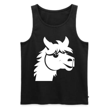 Drôle de lama Silhouette Cheeky Fun Lamas - Débardeur bio Premium Homme - noir - Devant - AI Model Male 178 light (178cm)