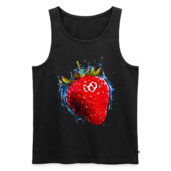 Erdbeere Erdbeeren für einen Erdbeer Liebhaber - Männer Premium Bio Tank Top - Schwarz - Vorne - AI Model Male 178 light (178cm)