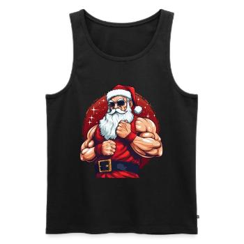 Bad Santa Santa Christmas Muscular Cool - Men's Premium Organic Tank Top - black - Front - AI Model Male 178 light (178cm)
