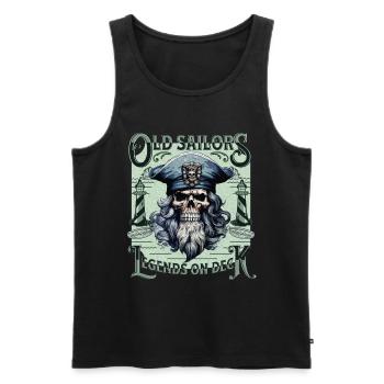 Sailor Skull Skull Captain Ahoy Ship - Men's Premium Organic Tank Top - black - Front - AI Model Male 178 light (178cm)