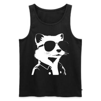 Frettchen mit Sonnenbrille Coole Frettchen - Männer Premium Bio Tank Top - Schwarz - Vorne - Michal (187cm)
