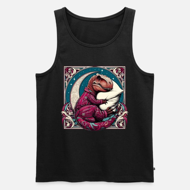 T-Rex Sleeping Hobby Gift - Men's Premium Organic Tank Top - black