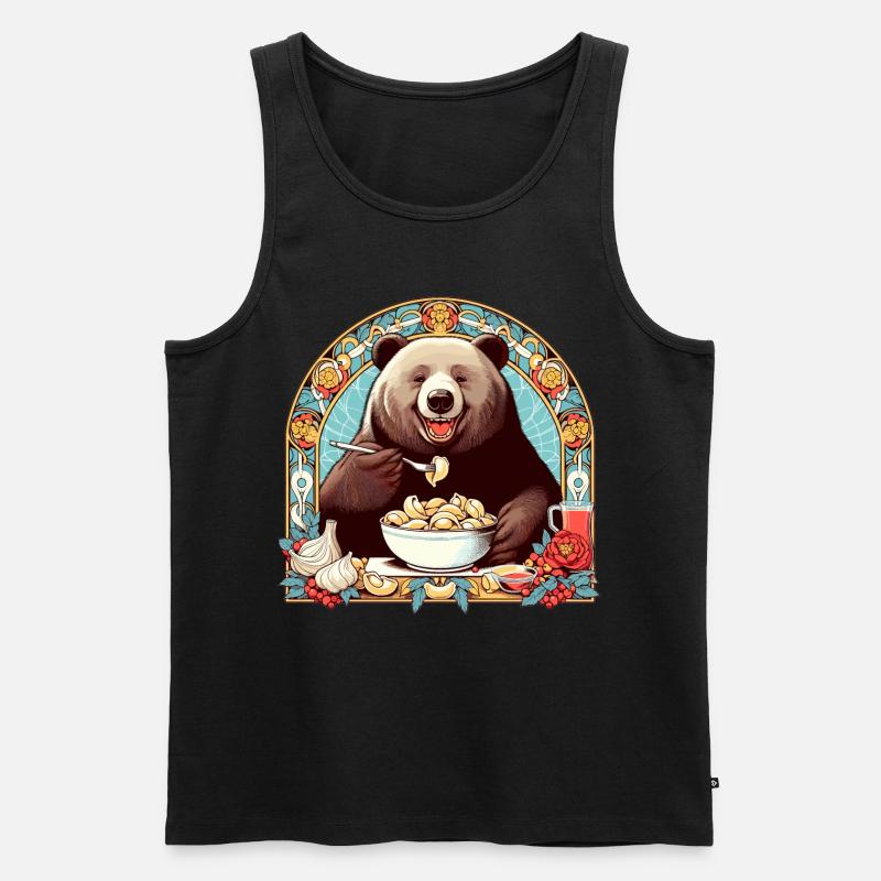 Pelmeni Bär Geschenk - Männer Premium Bio Tank Top - Schwarz