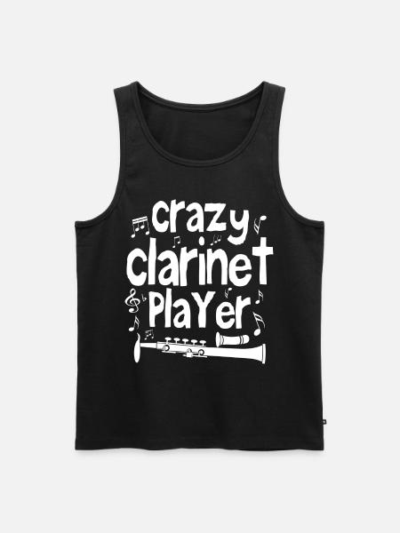Crazy clarinet player - Men's Premium Organic Tank Top - black