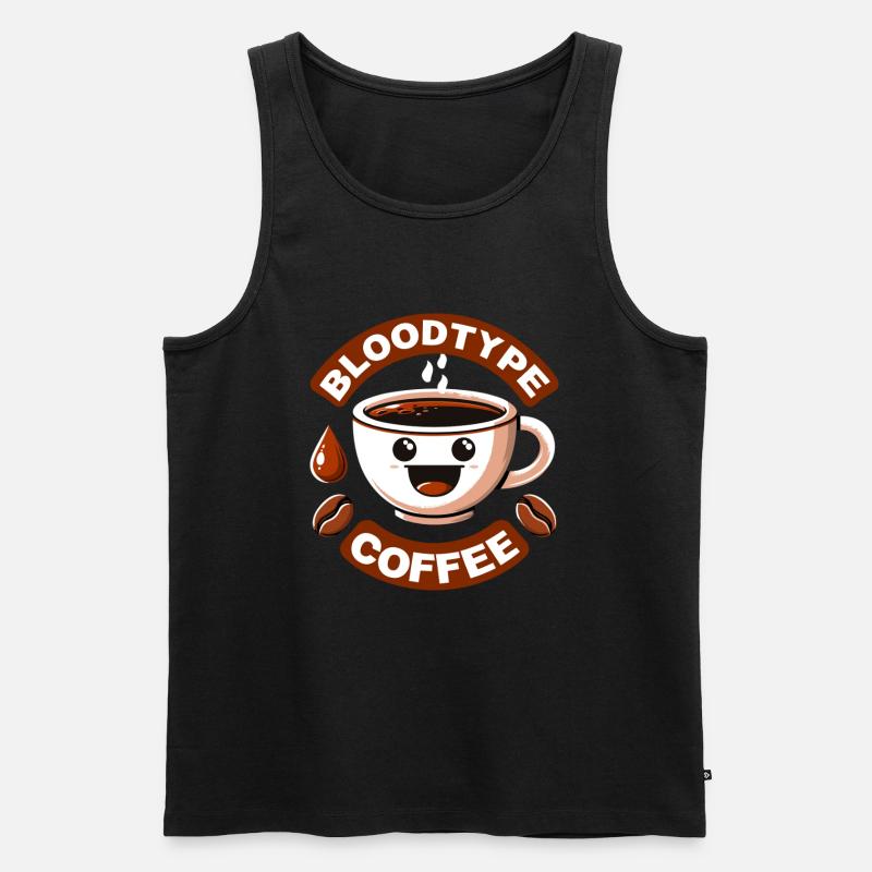 Blutgruppe Kaffee Cartoon Geschenk - Männer Premium Bio Tank Top - Schwarz