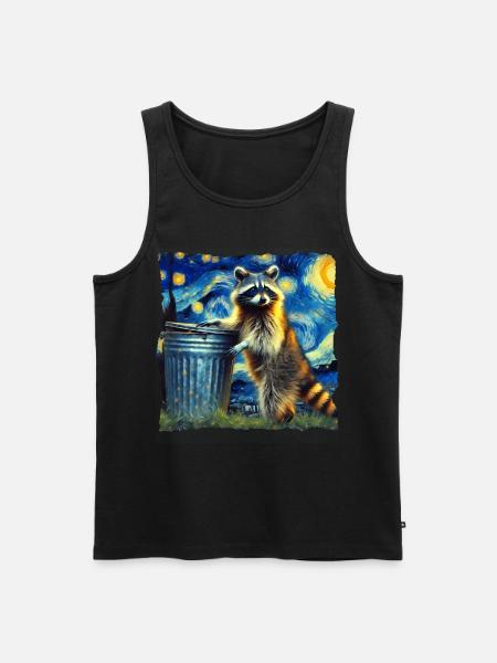 Raccoon Starry Night - Men's Premium Organic Tank Top - black