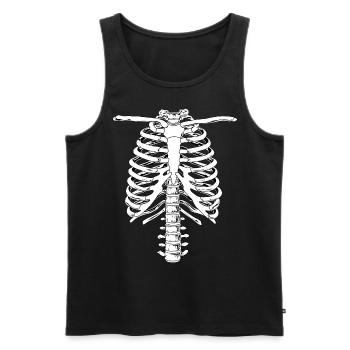 Costume de cage thoracique drôle de chemise squelette Halloween - Débardeur bio Premium Homme - noir - Devant - AI Model Male 178 light (178cm)