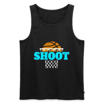 Tirez cadeau de basket pour les enfants - Débardeur bio Premium Homme - noir - Devant - Michal (187cm)