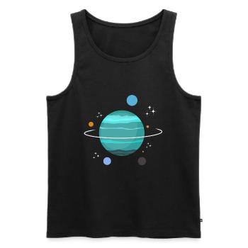 Uranus Planet Gift - Men's Premium Organic Tank Top - black - Front - AI Model Male 178 light (178cm)