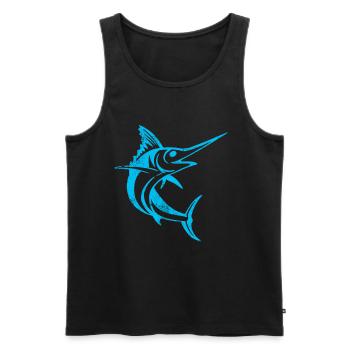 Dearadh Bronntanais Ainmhithe Éisc Blue Marlin - Men's Premium Organic Tank Top - black - Front - AI Model Male 178 light (178cm)