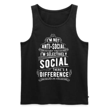 Unsocial Antisozial Menschen Statement - Männer Premium Bio Tank Top - Schwarz - Vorne - Michal (187cm)