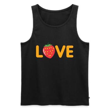 Erdbeeren Geschenk Erdbeere - Männer Premium Bio Tank Top - Schwarz - Vorne - AI Model Male 178 light (178cm)