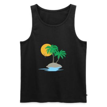 small island gift holiday travel palm beach - Men's Premium Organic Tank Top - black - Front - Michal (187cm)