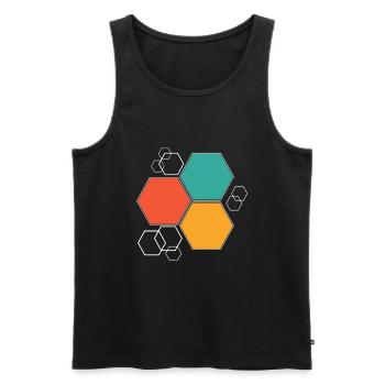 Hexagon Geschenk Sechseck - Männer Premium Bio Tank Top - Schwarz - Vorne - AI Model Male 178 light (178cm)
