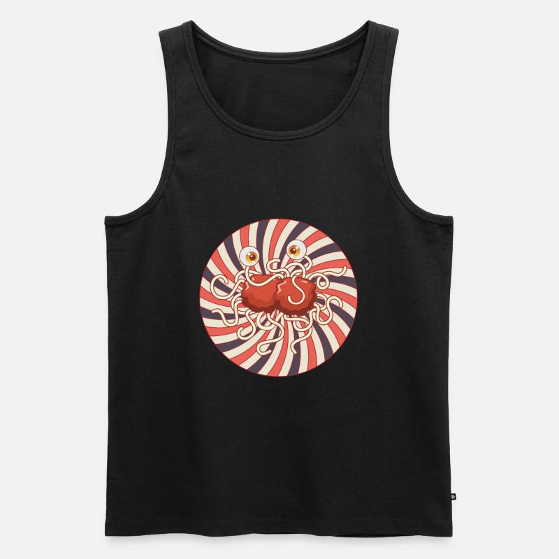 Das Fliegende Spaghettimonster - Vintage - Männer Premium Bio Tank Top - Schwarz