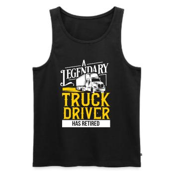 Truck Truck Driver Passion Pension Gift - Men's Premium Organic Tank Top - black - Front - AI Model Male 178 light (178cm)