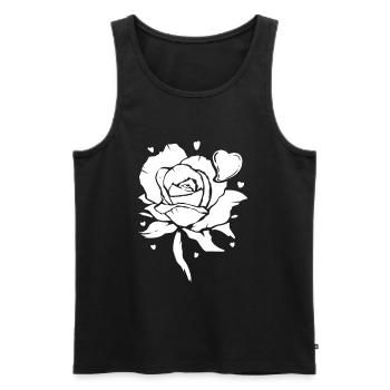 Weiße Blume - Männer Premium Bio Tank Top - Schwarz - Vorne - AI Model Male 178 light (178cm)