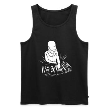 DJ - Männer Premium Bio Tank Top - Schwarz - Vorne - AI Model Male 178 light (178cm)