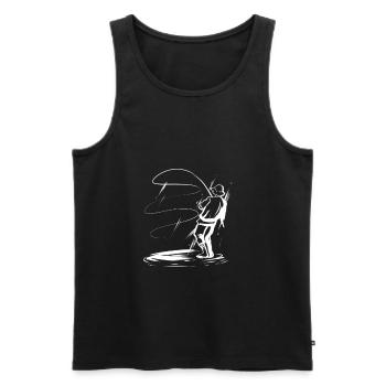 Angler - Männer Premium Bio Tank Top - Schwarz - Vorne - AI Model Male 178 light (178cm)