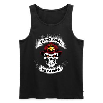 FIGHT FIRE WITH FIRE - Feuerwehr - Men's Premium Organic Tank Top - black - Front - AI Model Male 178 light (178cm)