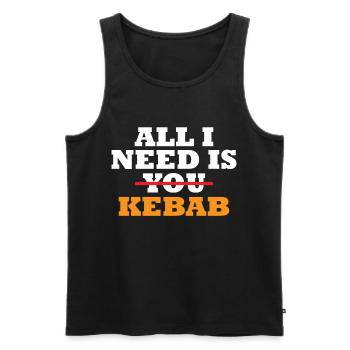 Doner Don Tout ce dont j'ai besoin c'est du kebab - Débardeur bio Premium Homme - noir - Devant - Michal (187cm)