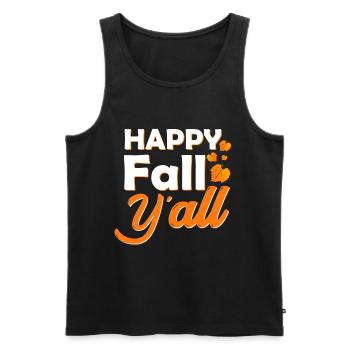 Autumn gift colorful leaves rain - Men's Premium Organic Tank Top - black - Front - AI Model Male 178 light (178cm)