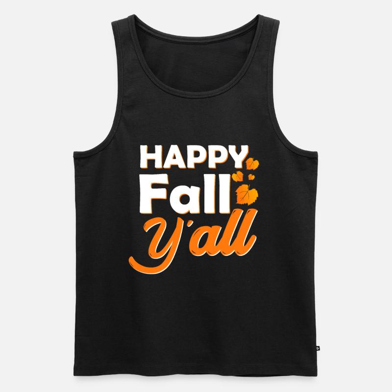 Herbst Geschenk bunte Blätter Regen - Männer Premium Bio Tank Top - Schwarz