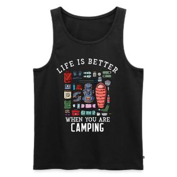 Life Is Better When You Are Camping - Men's Premium Organic Tank Top - black - Front - Michal (187cm)