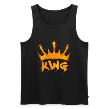 KING - Men's Premium Organic Tank Top - black - Front - AI Model Male 178 light (178cm)