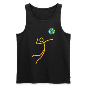 Volley-cadeau beach plage salle de salle équipe - Débardeur bio Premium Homme - noir - Devant - Michal (187cm)