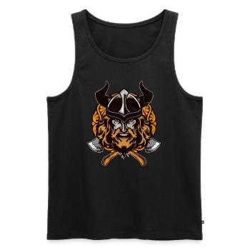 VIKINGS - Männer Premium Bio Tank Top - Schwarz - Vorne - AI Model Male 178 light (178cm)