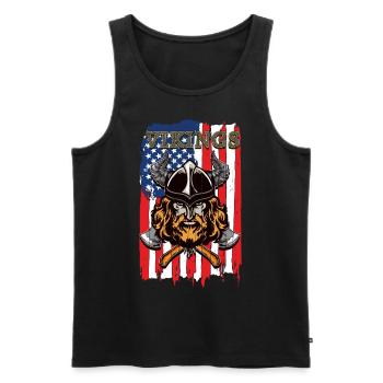VIKINGS - Männer Premium Bio Tank Top - Schwarz - Vorne - AI Model Male 178 light (178cm)