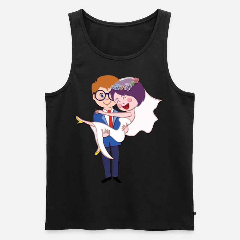 Hochzeit Ehepaar Heirat - Männer Premium Bio Tank Top - Schwarz